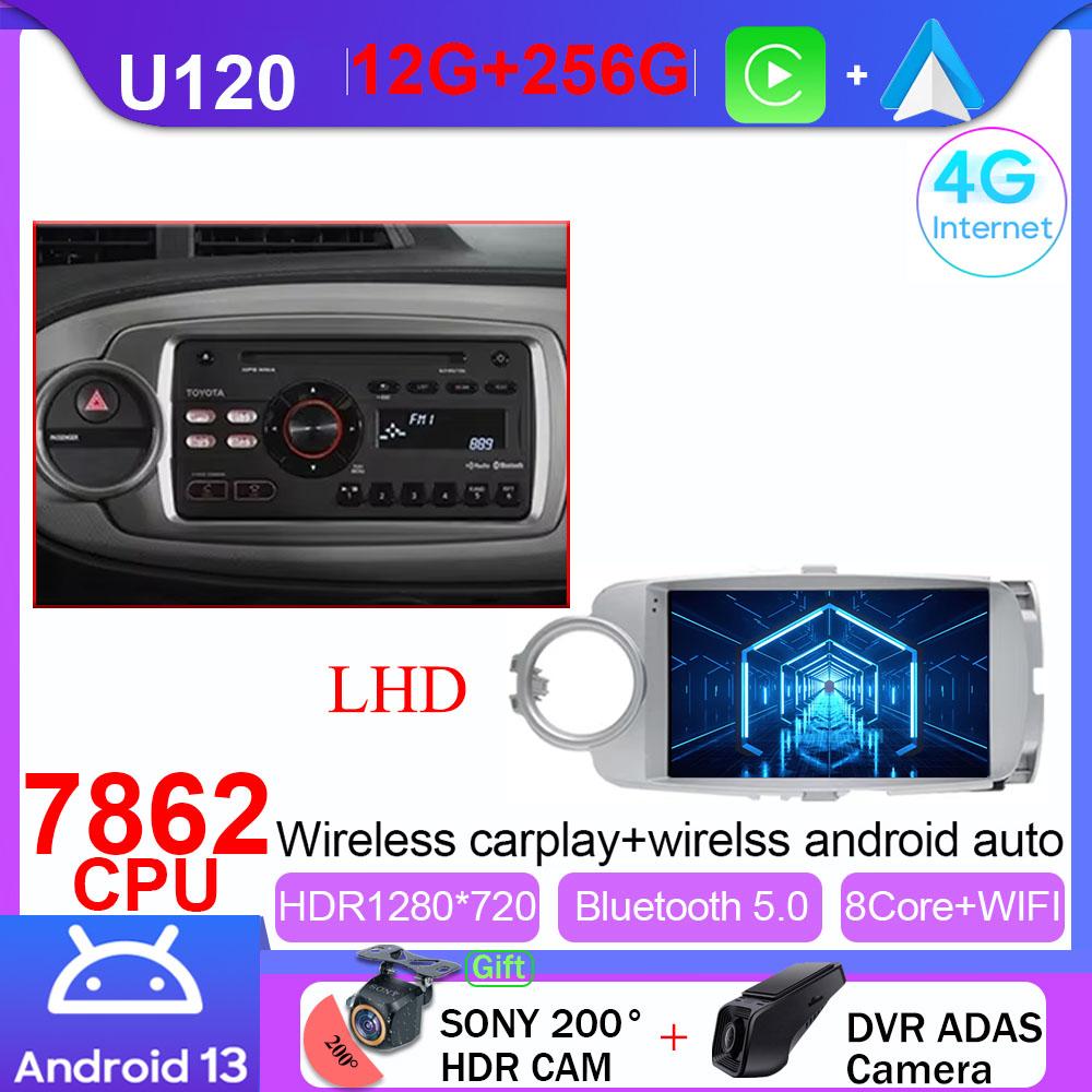 Android 14 Auto For Toyota Yaris 2012 2013 2014 2015 2016 2017 LHD RHD GPS Navigation Car Radio Multimedia Player Carplay