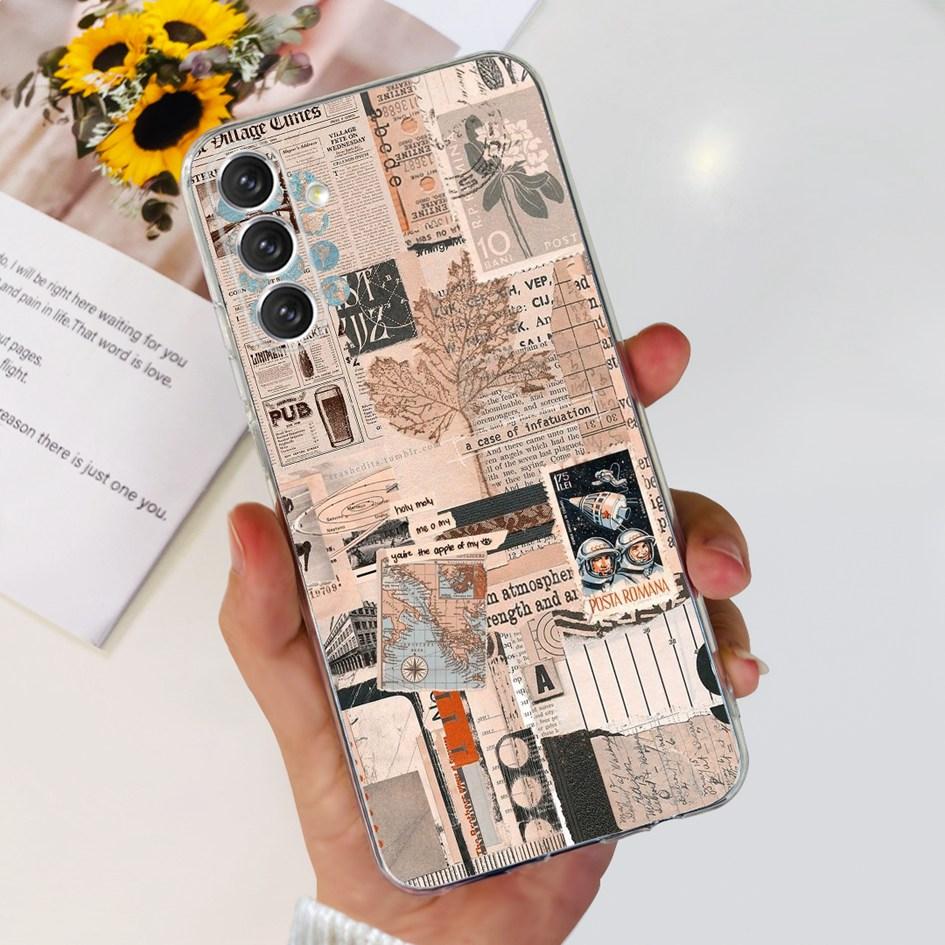Чехол для Samsung A24 4G 2023 Популярный Цветочный Астронавт Прозрачная Крышка Мягкий Чехол для Телефона Для Samsung A24 A14 5G SM-A146B A 24 Сумка