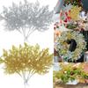 10Pcs Artificial Christmas Garland Party Sparkling Leaves Pine Needles Cypress Garland Greenery Plant Xmas Home Winter Decore