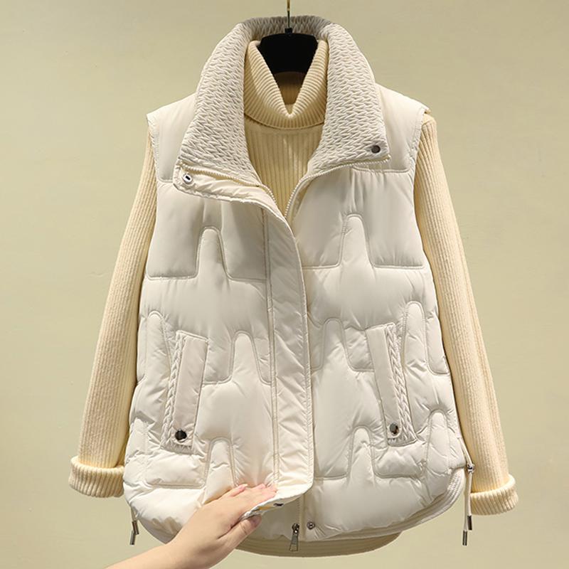 Autumn Winter Vests for Women 2023 New Fashion Thick Warm Zipper Sleeveless Parkas Korean Style Women's Winter Coat