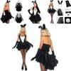 Stylish Women's Bunny Rabbit Costume With White Rabbit Bobbin Tail For Halloween