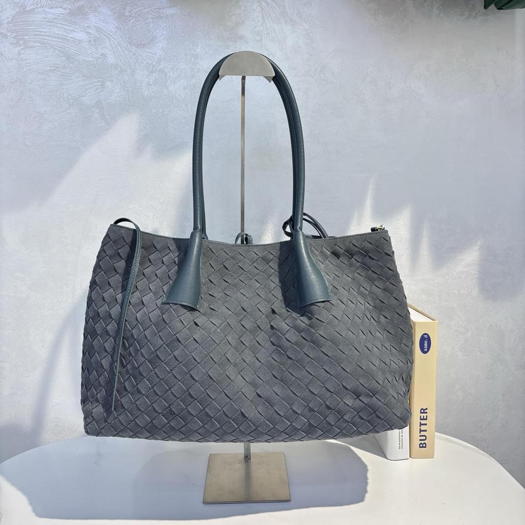 Осенняя ретро плетёная сумка-тоут из замши: Универсальная сумка через плечо и через плечо