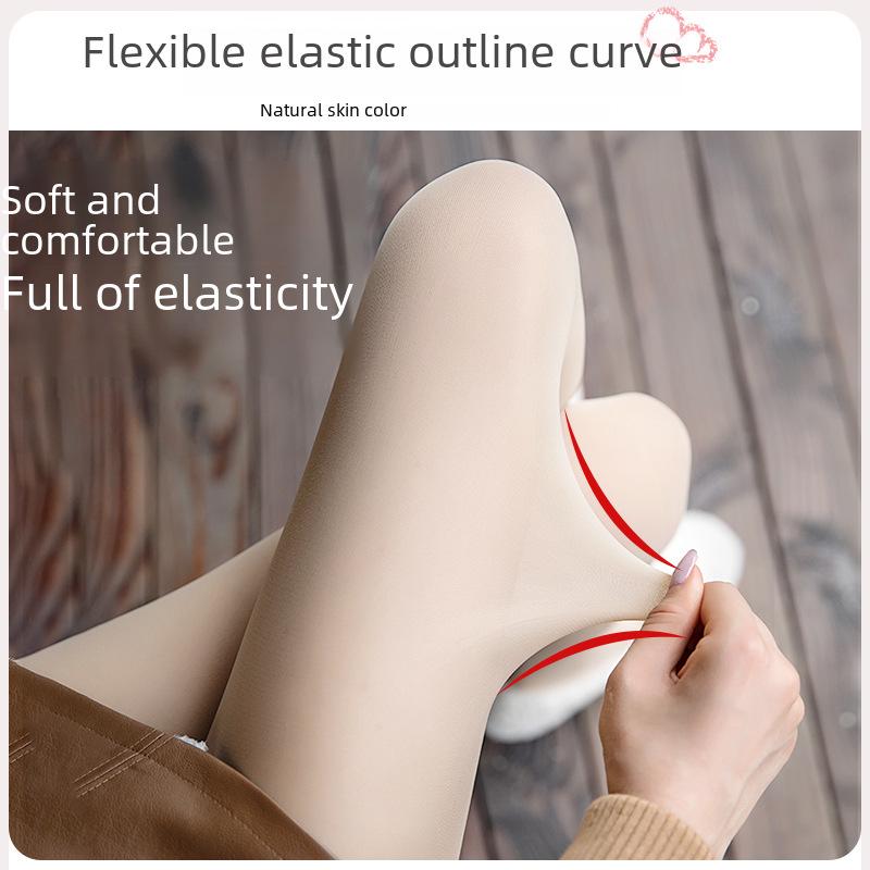 Women's Velvet Stockings: Flesh-Colored, Thicker, Bare-Leg Effect Pantyhose for Spring, Autumn, Winter