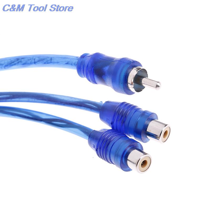 2 RCA Female To 1 RCA Male Splitter Car Audio Adapter Cable Проводной соединитель Автомобильная аудиосистема Сабвуфер Портативный динамик