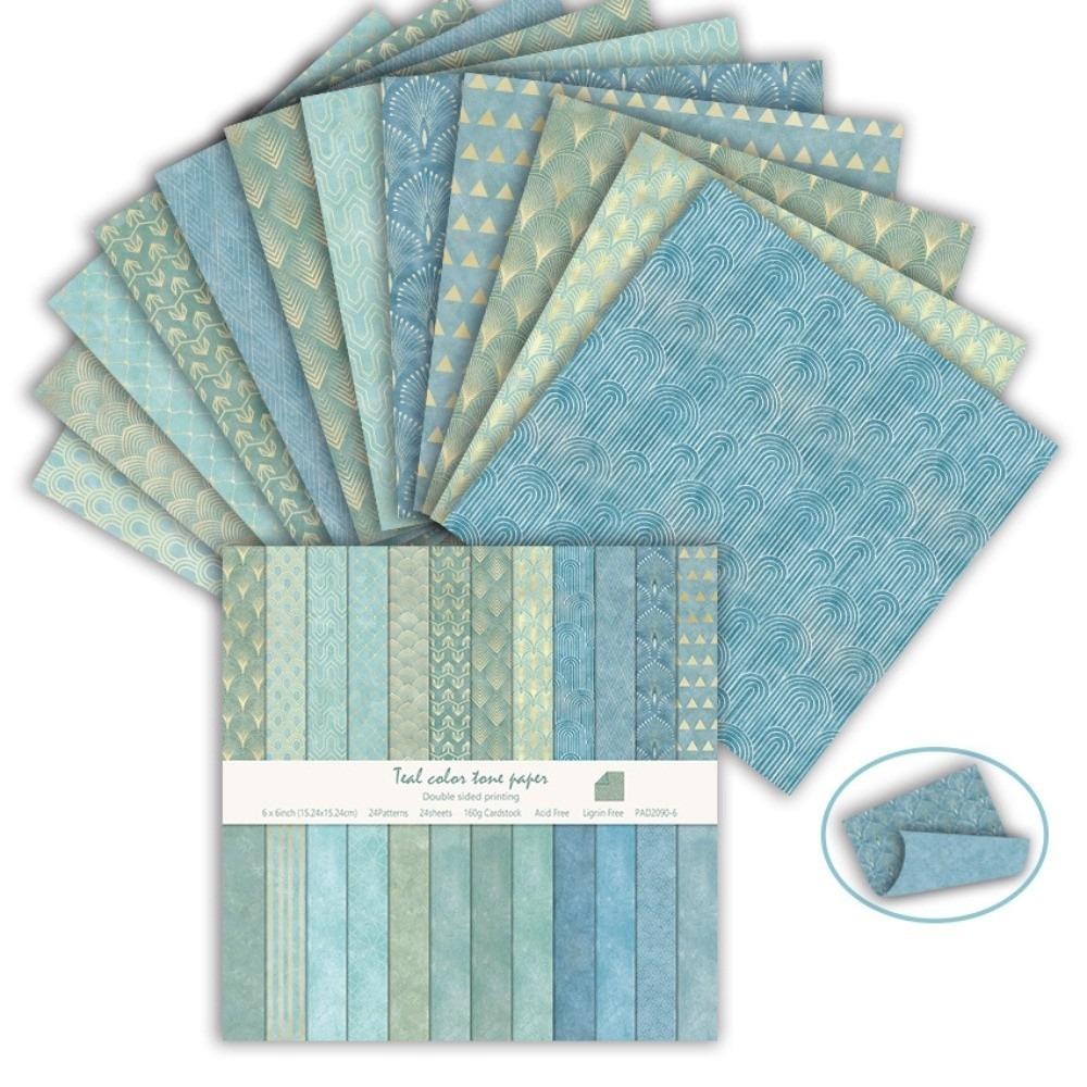 24Sheets Floral Pattern Decorative Paper 6 Inch Background Paper Scrapbook Paper Scrapbooking