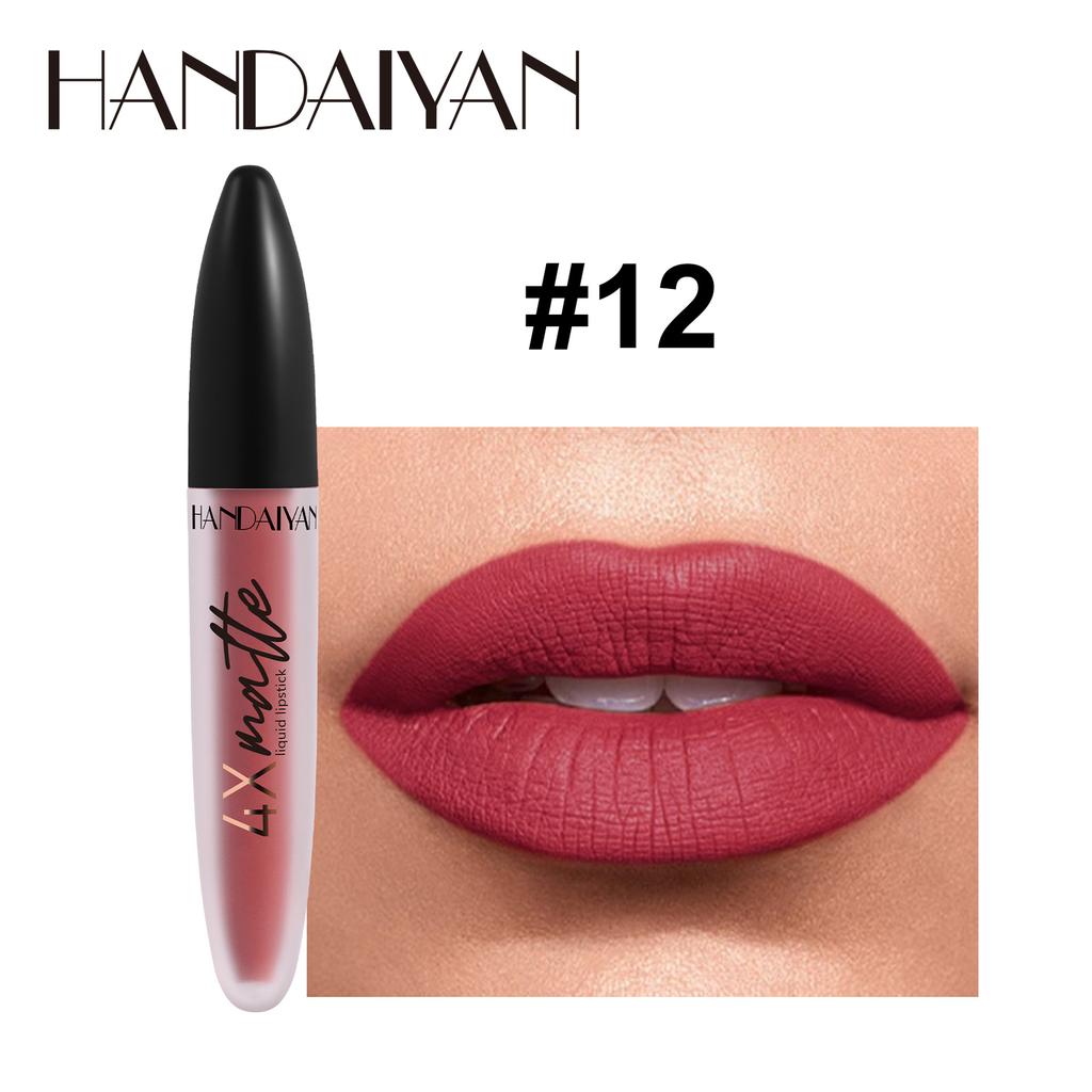 HANDAIYAN Matte Waterproof Lip Gloss Sexy Lipgloss Liquid Lipstick Nude Pink Purple Makeup Long Lasting Tinted Lip Glaze