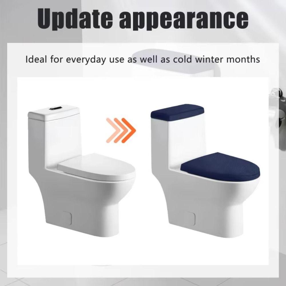 2Pcs/Set Thickened Toilet Seat Cover Solid Color WC Cover Toilet Dust Cover Home Bathroom
