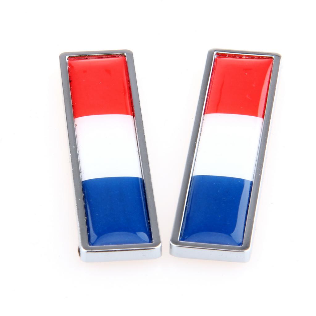 1 пара французских флагов, логотипов, эмблем, нержавеющая сталь, автомобильные 3D наклейки на двери, окна, красные, белые, синие цветные полоски, украшения