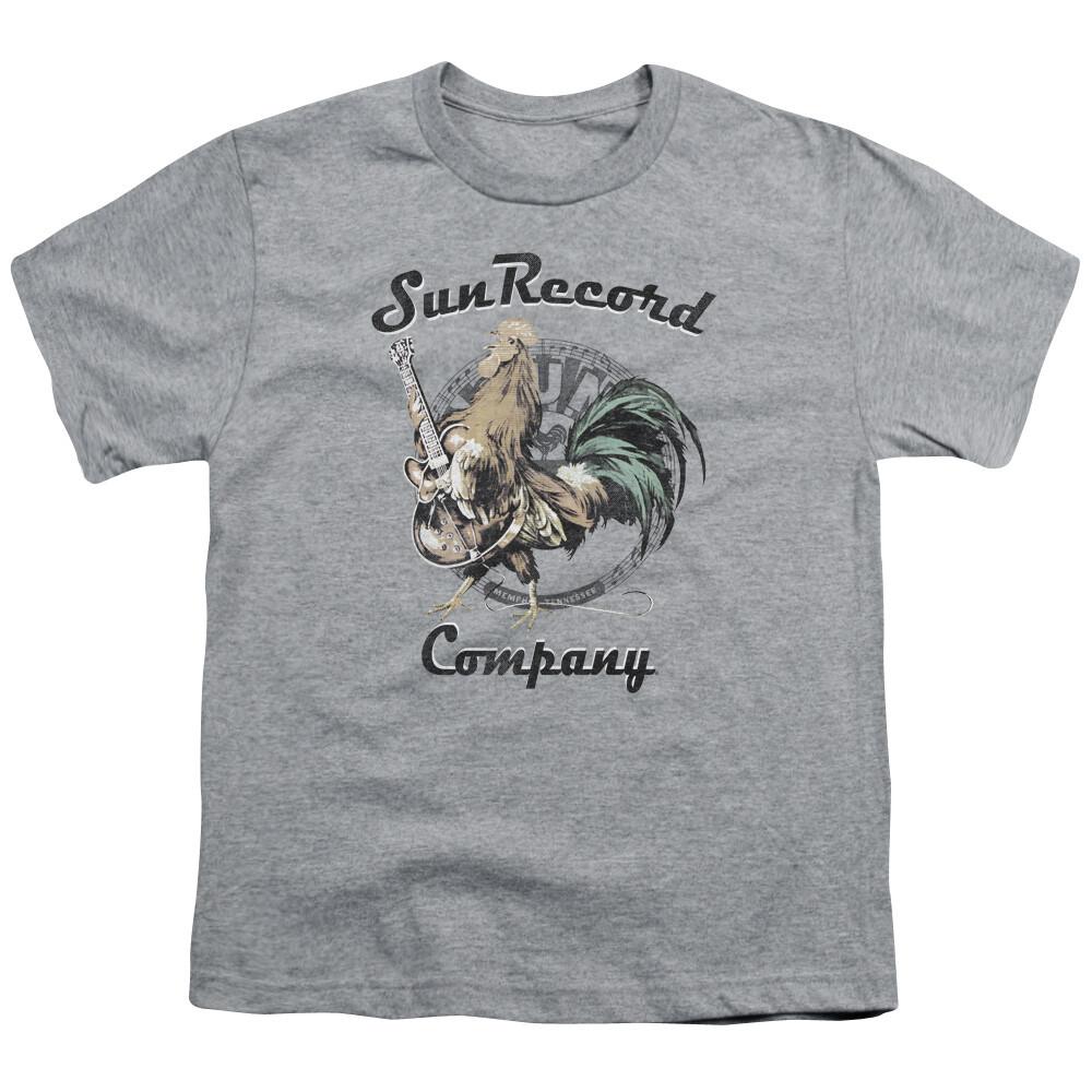 Sun Records Rockin Rooster Logo Kids Youth T-shirt Licensed Band Tee Sport Gray