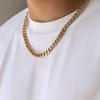 PuRui Simple Cuban Chain Necklace for Men Gold Color/Black Metal Aluminium Chain On The Neck Choker Zircon Party DIY Gift