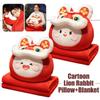 Подушка двойного назначения с китайским мультфильмом Lucky Lion Rabbit, одеяло для салона автомобиля, подушка для сиденья, дивана, стула, подушка для сна, фланелевая подушка