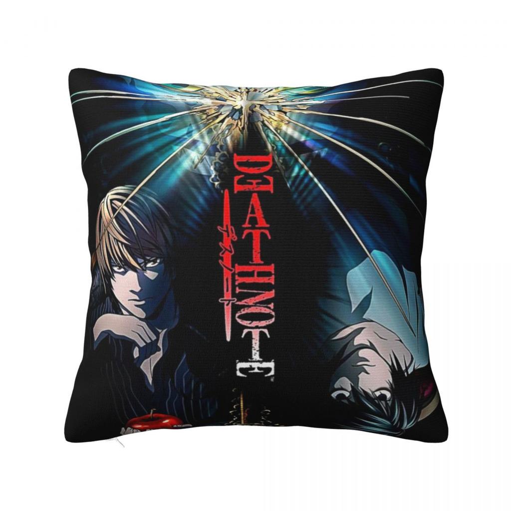 Anime Death Note Light Yagami Square Pillow Case Shinigami Cushion Covers Awesome Zippered Decor Pillowcase For Home 18"X18"