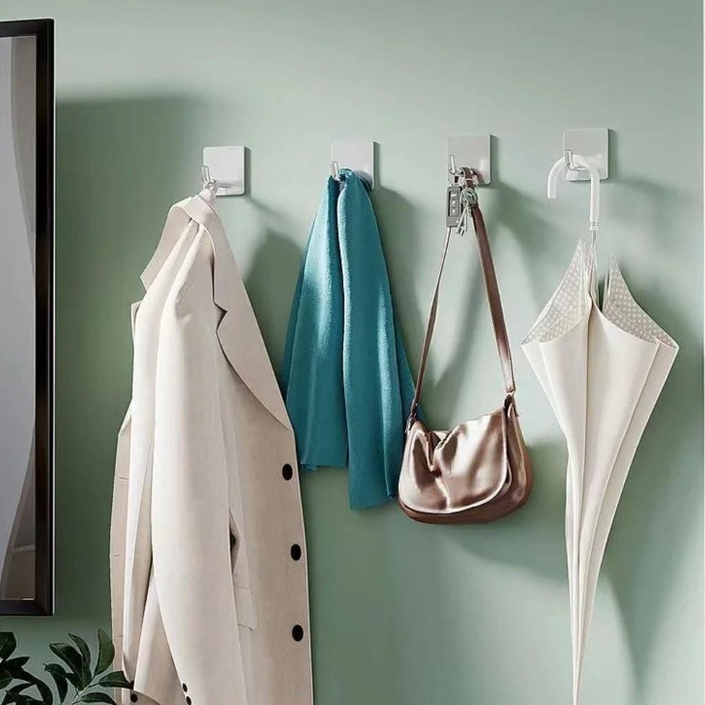 2/10pcs Rustproof Adhesive Hook Waterproof Wall Hook New Stainless Steel Hook  Household Use