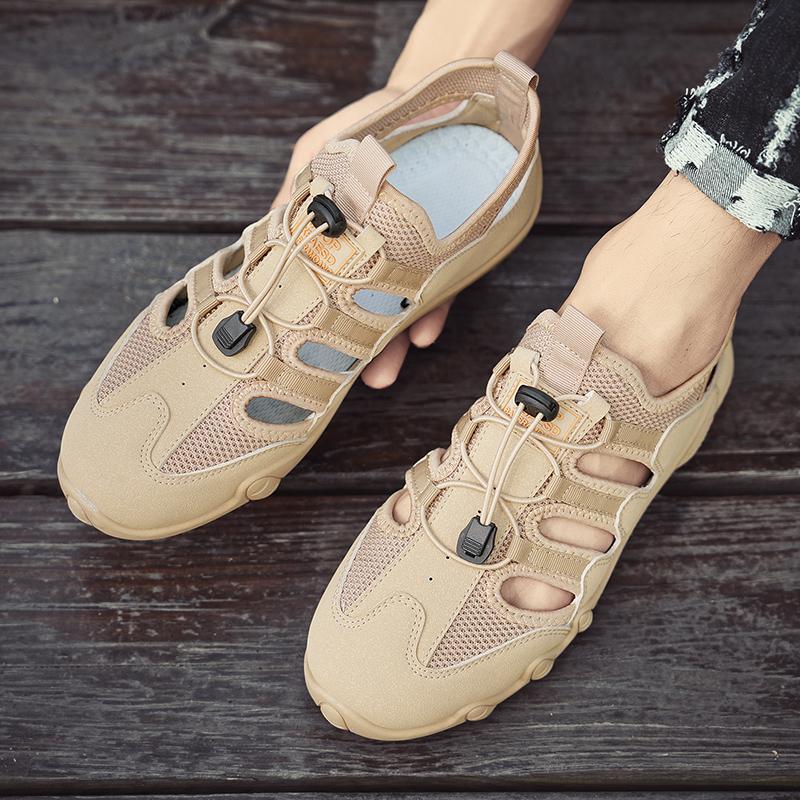 Men's Summer Sandals, Breathable and Comfortable, Hollow Slip-On Driving Shoes, Walking Shoes, River-Tracing Shoes