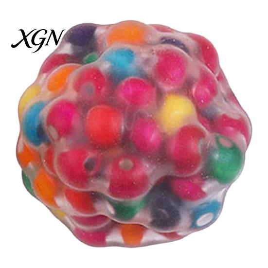 Palm-sized Stress Ball Rainbow Wood Grain Squeeze Soft TPR Fidget for Hand Kneading Toy Relief Moldable Slow-Rising Portable Decompression Gadget Kids