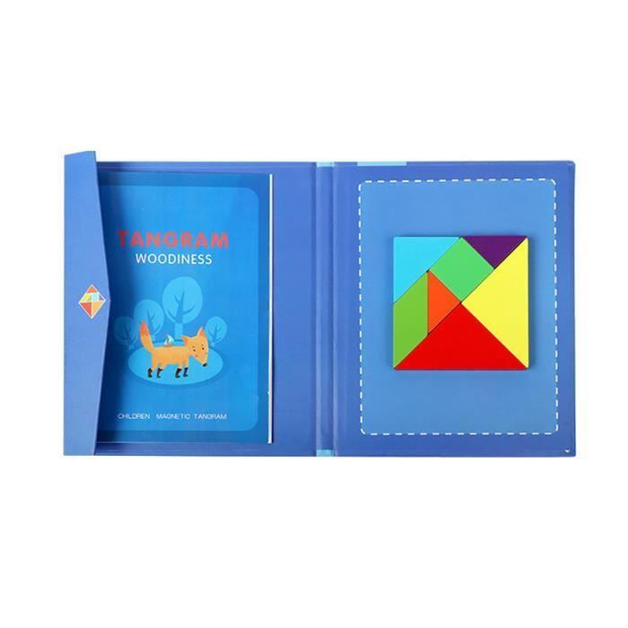 Enfants - YIM91109001 - Puzzle Magnétique en Bois - Dessins animés et BD - 96 pièces - Bleu