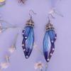 Fashion Jewelry Butterfly Earring Fairy Simulation Insect Wing Hook Earring Translucent Cicada Wing Drop Earrings Woman Jewelry
