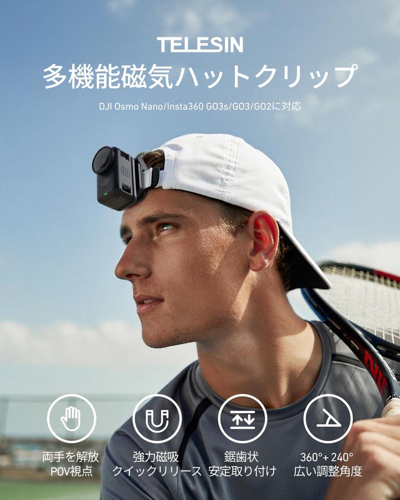TELESIN Multifunctional Hat Clip for DJI Osmo Backpack Magnetic Angle POV Magnetic Metal Surface DJI Osmo Nano Accessory Nano Direct from Japan