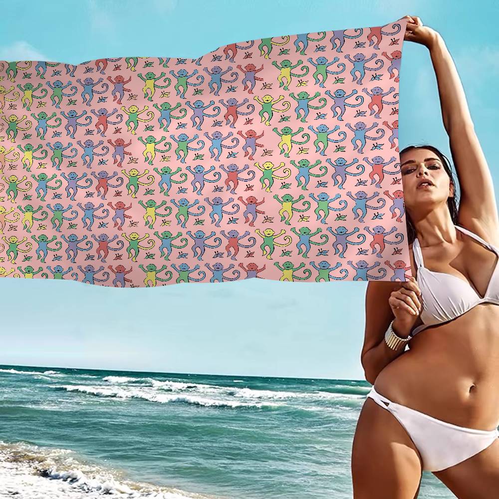 R-Roller R-Rabbit Monkey Microfiber Beach Towel Absorbent Quick Dry Soft Yoga Swimming Resort Mountain Climbing Towel