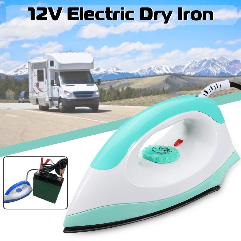 Портативный электрический утюг для одежды ручной 12 В 50 Гц, сухой, с антипригарной подошвой, для путешествий в автодоме, автоматическая регулировка, 150 Вт