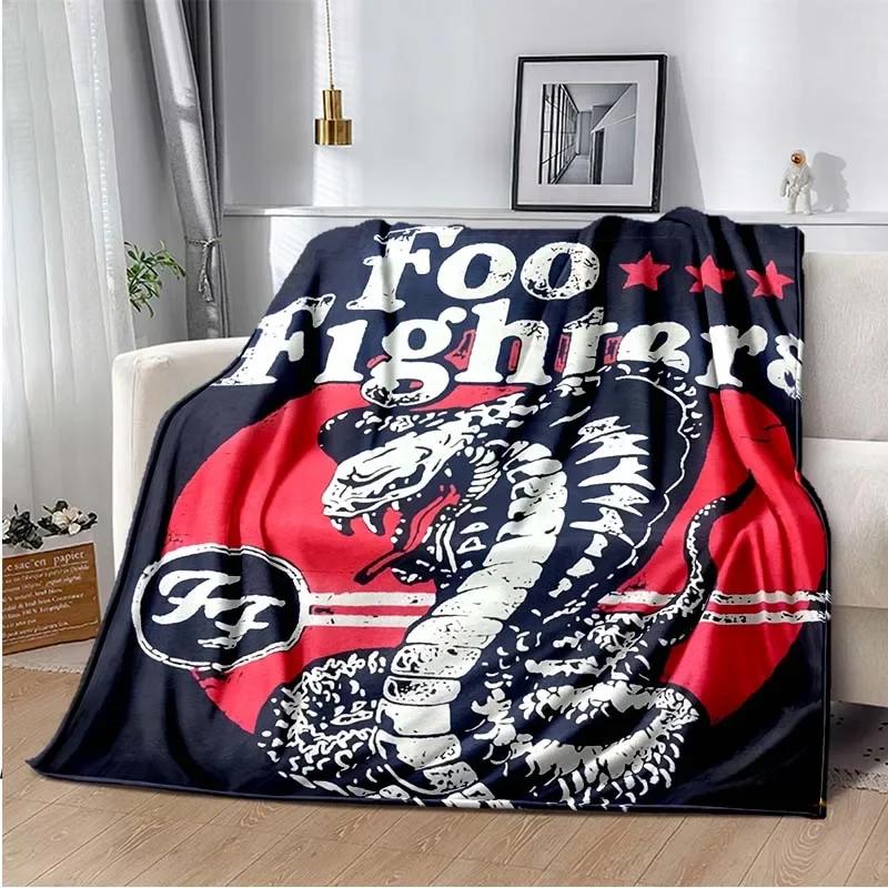 Плед с логотипом Foo Fighters, Легкий теплый плед для дивана, кровати, офиса, автомобиля, Наколенники, одеяла, Decke, couverture, stragulum