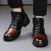 Мужская обувь Осень Зима Ретро Ботильоны Модные Повседневные Ботинки для Мужчин Молния Мотоциклетные Ботинки Новый Дизайнер Теплые Ботинки на Платформе