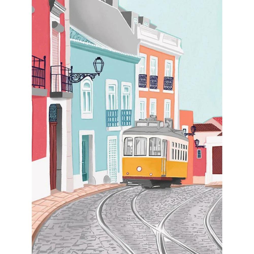 Алмазная живопись Полный дрель Городской пейзаж Круглая алмазная живопись Ручная работа Искусство Мандала Diy Алмазная мозаика Картина Украшение дома