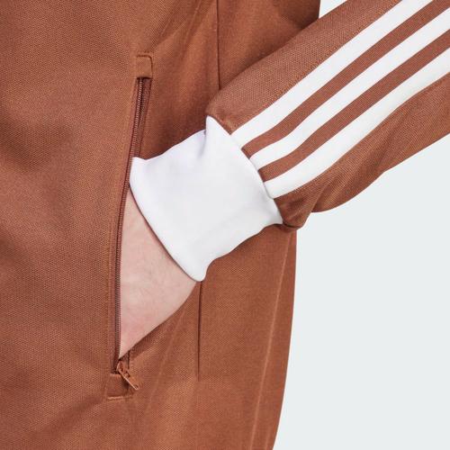 adidas Оригинальная полосатая ретро спортивная куртка с длинным рукавом для мужчин, коричневая