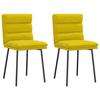 VidaXL Dining Chairs Set of 2 Yellow Velvet, Chair, Living Room Chair, Accent Chair, Kitchen Chair, Dining Room Seat 4101289