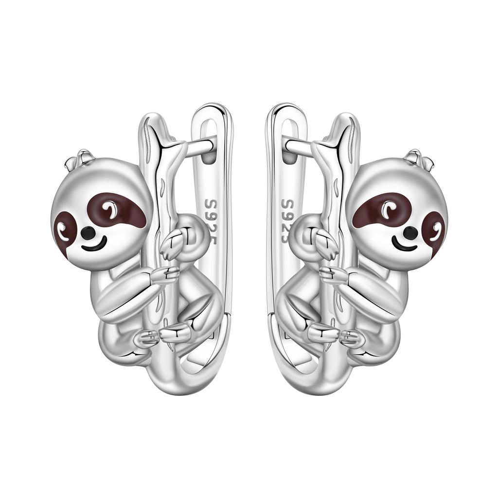 Orstarry S925 Silver Cute Panda Animals Earrings Hoop Earrings For Women Jewelry Party Trendy Gifts