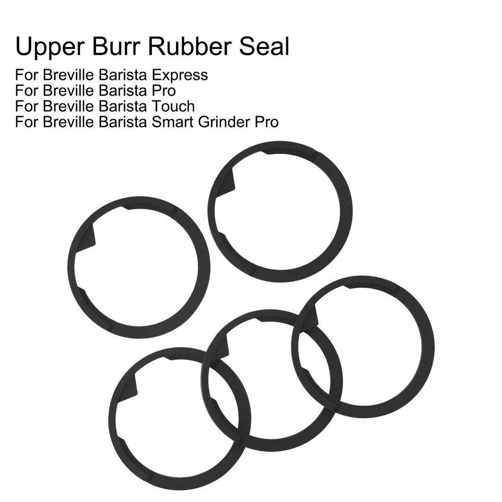 None Rubber Seal Seals For Breville For Espresso Machine Upper Burr 5 Pack Black Compatible With Easy Cleaning