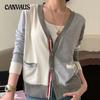 Chic Unique Cardigan Knitted Jacket Women's Spring and Autumn Striped Clash Pit Stripe Thin Loose Sweater