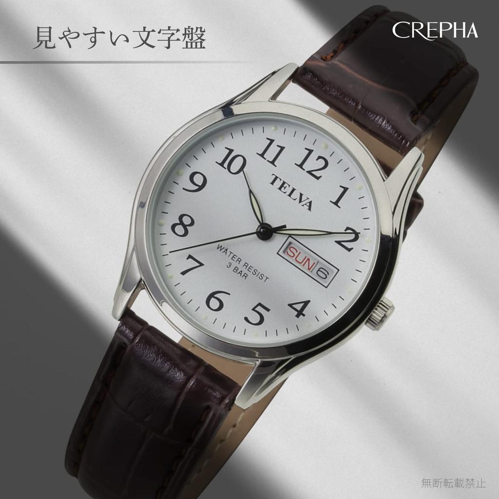 [Klefa] Наручные аналоговые часы с водонепроницаемым циферблатом, датой, днем недели, кожаным ремешком 189783 мужские коричневые