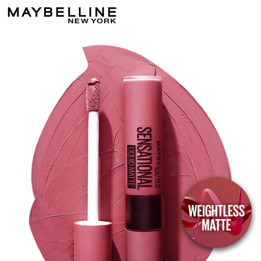 Maybelline New York Sensational Liquid Matte Lipstick 7ml Pack Of 1 Intense Full Coverage Non-Sticky Matte 22 Peach Addict