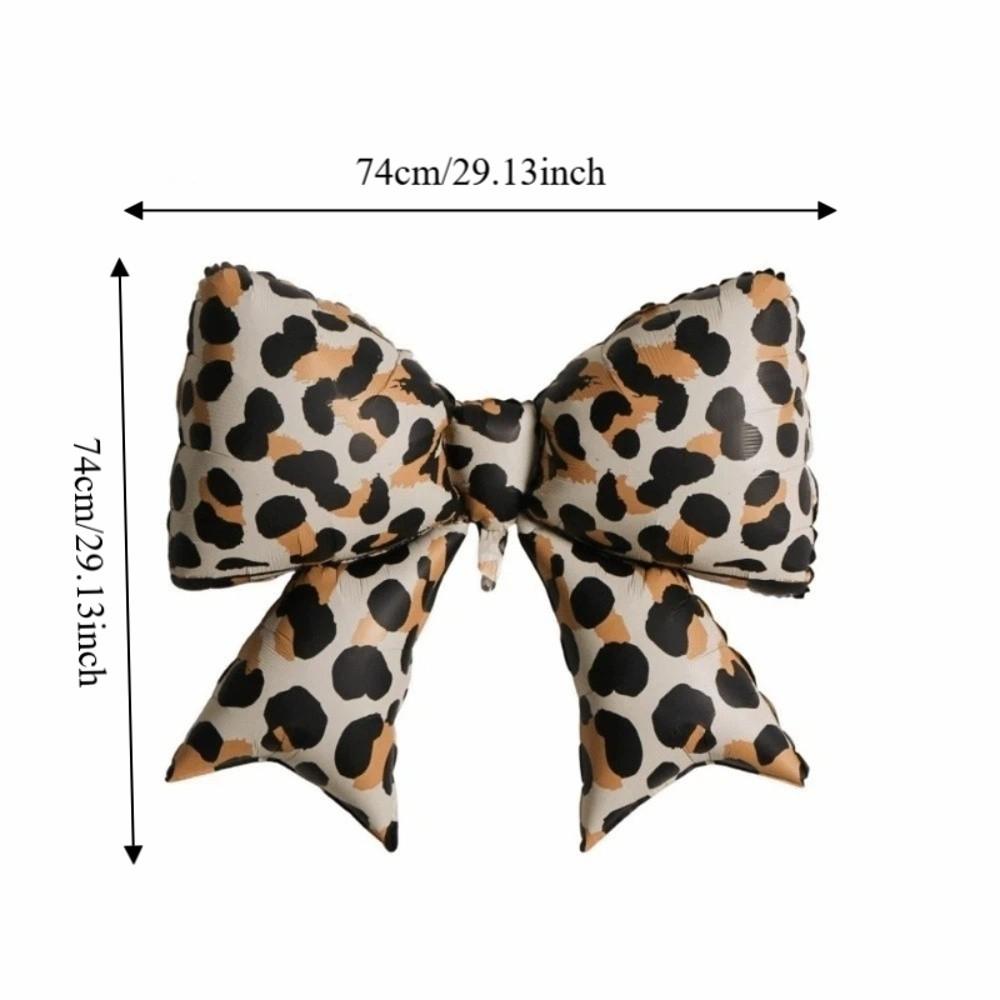 2pcs Aluminum Foil Bowknot Balloon Romantic Festival Party Balloon Leopard Print Balloon  Graduation