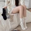Ladies Spring and Autumn Retro Wavelet Dot Ballet Style Boneless Flowers In The Cylinder Pile Socks