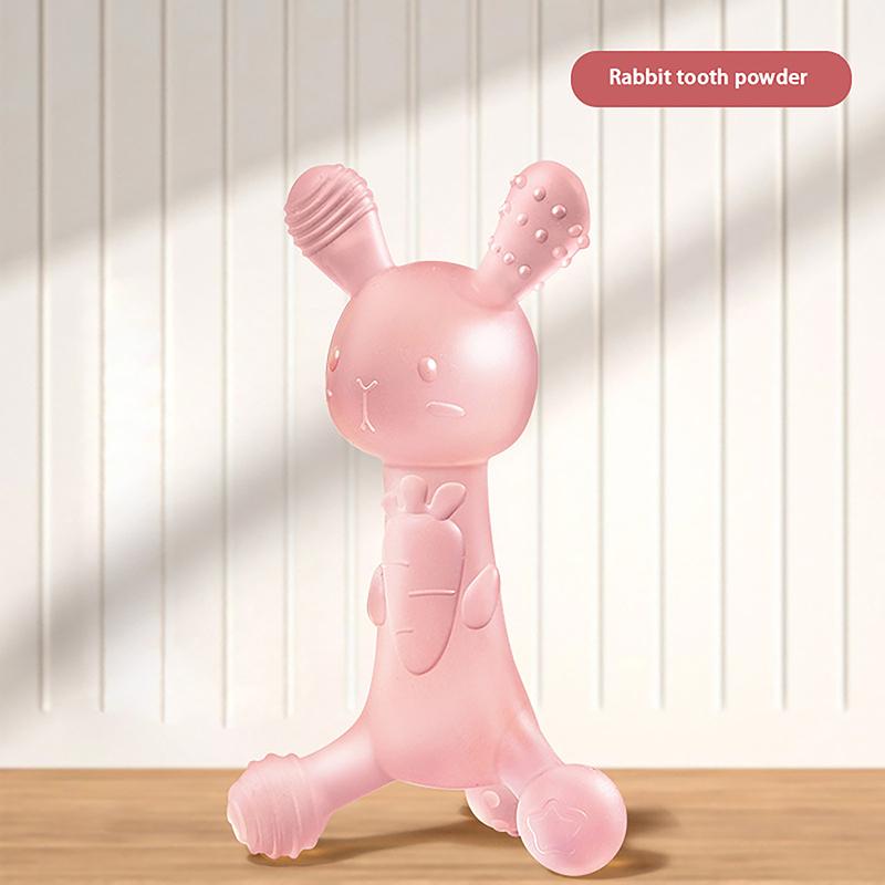 Игрушки для прорезывания зубов в форме кролика, жевательные игрушки для прорезывания зубов, мягкие, эластичные, силиконовые, прорезыватели для зубов, держатель для новорожденного, прорезыватели для моляров, детские принадлежности