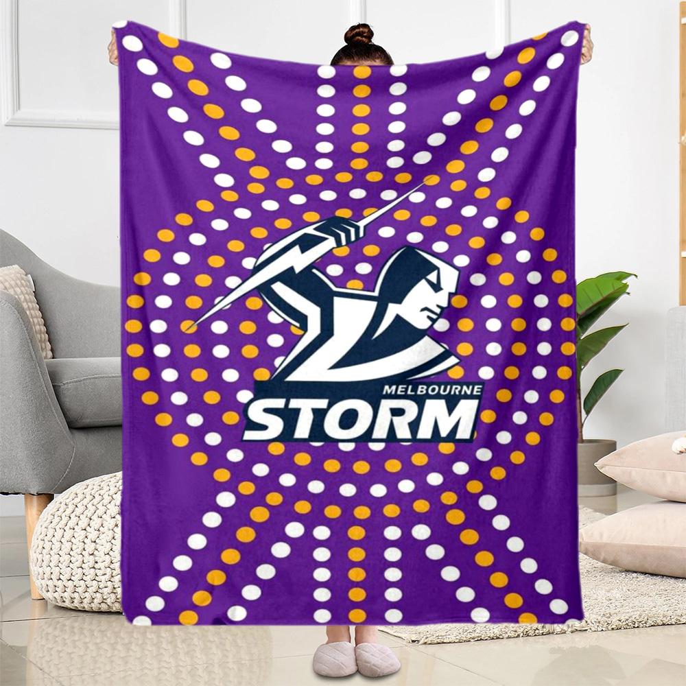 Melbourne Storm Team Logo blankets Suitable for sofas, travel, living rooms also a good gift for friends and family Suitable for all seasons.