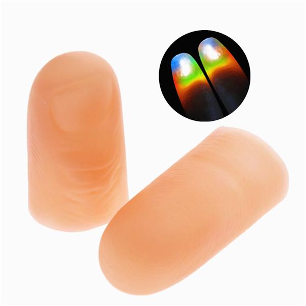 Волшебный свет, свечение, большие пальцы, трюк, появляющийся свет, крупным планом для вечеринок, фокусник, 2 шт.