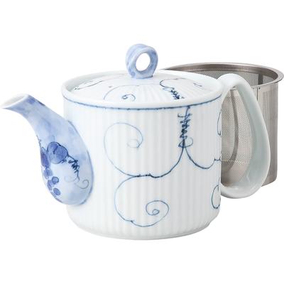 Чайник Nishikai Pottery Hasamiyaki, большой, легкий, с арабесковым узором в виде винограда, емкостью около 475 мл, легко моется, в комплект входит ситечко для чая