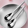 2pcs Thickening Stainless Steel Spoon Creative Silver Long Handle Hot Pot Spoon Mirror Polished Portable Meal Spoon Home