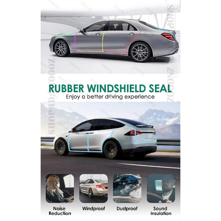 For Dodge Challenger Car Door Seal Strip Rubber Double Layer Sealing Protector Soundproof Seal Dustproof Seal Strip 12PCS