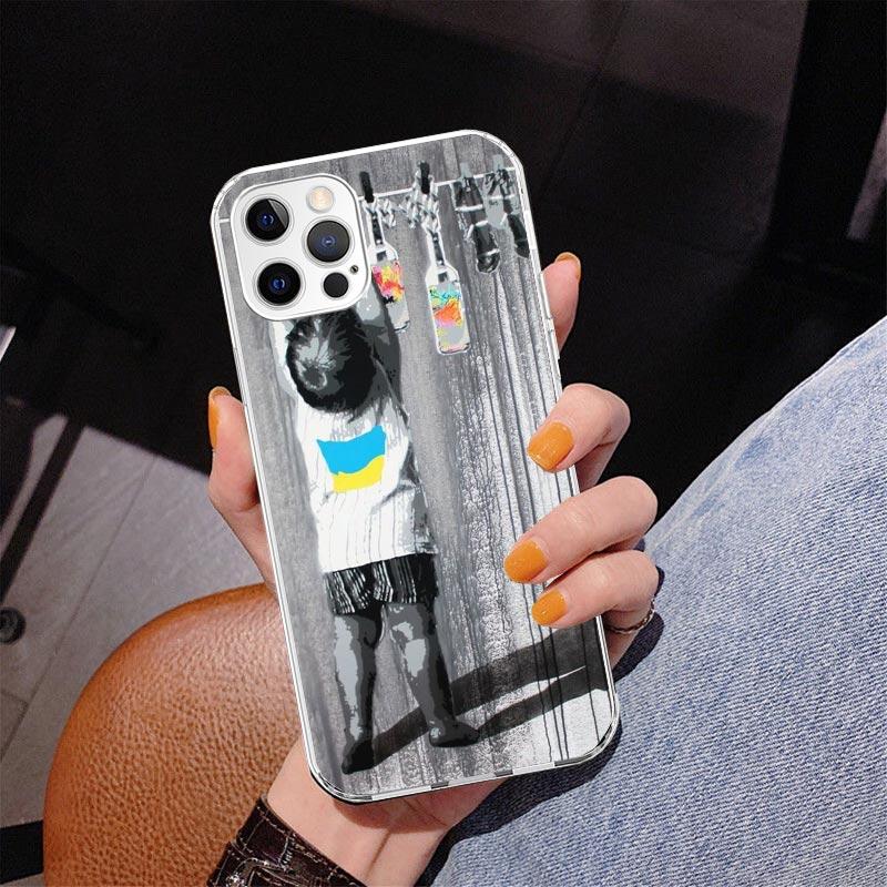 Street Art Banksy Graffiti Phone Case For iPhone 17 Air 16 Pro Max 16E 15 + 14 Plus 11 12 13 Mini 7 8 SE Gift Print Cover Fundas