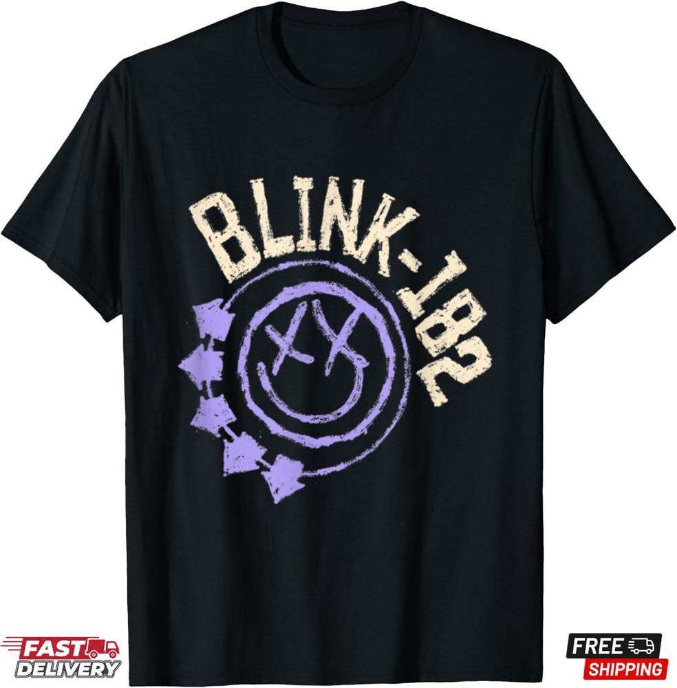 Blink-182 Purple Smiley Logo T-Shirt, Rock Band Shirt, Family Rock Fan Shirt Unisex T-Shirt