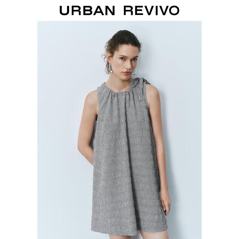 UR 2025 Autumn Textured Bow Tie Dress