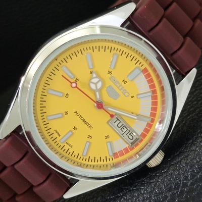 АВТОМАТИЧЕСКИЕ ВИНТАЖНЫЕ ОТРЕСТАВРИРОВАННЫЕ SEIKO 5 6309A ЯПОНИЯ МУЖСКИЕ ЖЕЛТЫЕ ЧАСЫ a440738-4