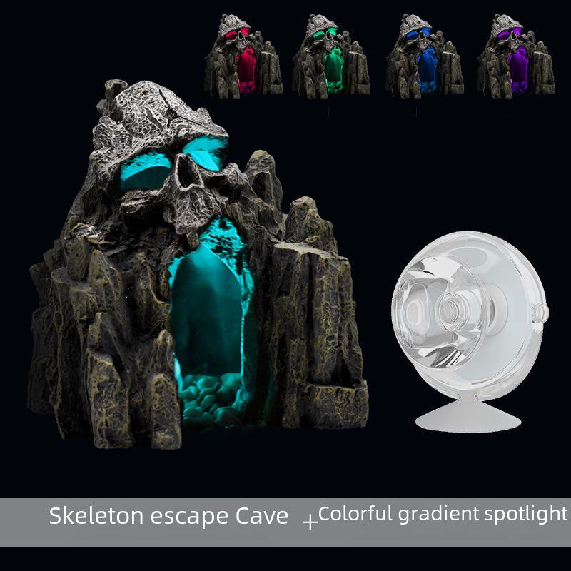 Ландшафт для аквариума и рептилий: Декор Скала, Пещера и Укрытие - Смола Череп и Человеческое Лицо