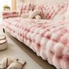 Thicken Imitation Rabbit Fur Plush Sofa Slipcover Non-slip Soft Sofa Towel Couch Cushion Cover for Living Room Modern Home Decor