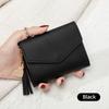 Модный ультратонкий тройной кошелек для монет, минималистичный держатель кредитных карт, однотонный кулон с кисточкой, короткий женский кошелек