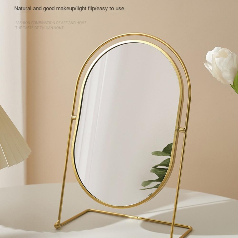 360° Rotatable Nordic Makeup Mirror Iron Frame Desktop Stand Mirror Vanity Mirror Makeup Tools
